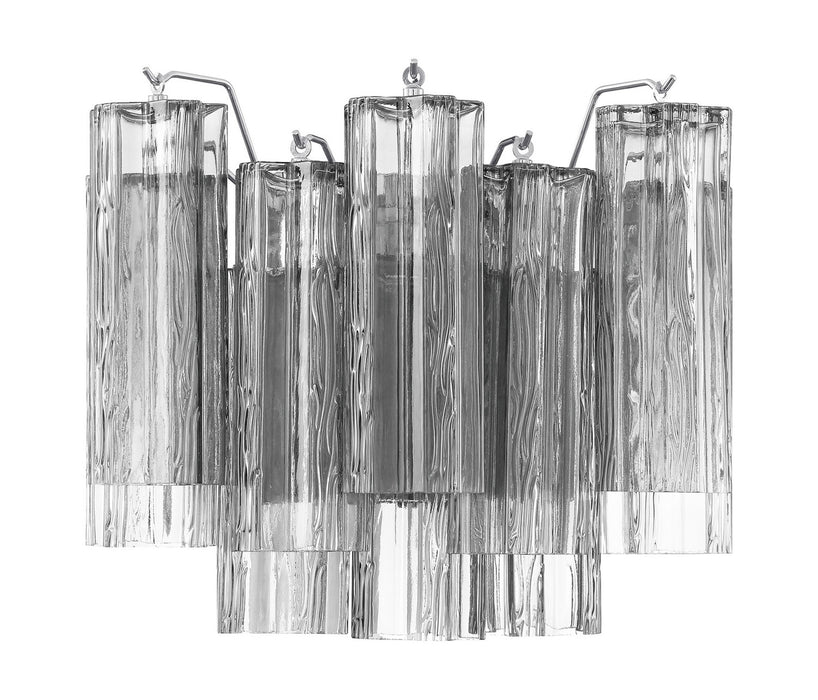 Crystorama ADD-302-CH-SM Two Light Wall Sconce, Polished Chrome