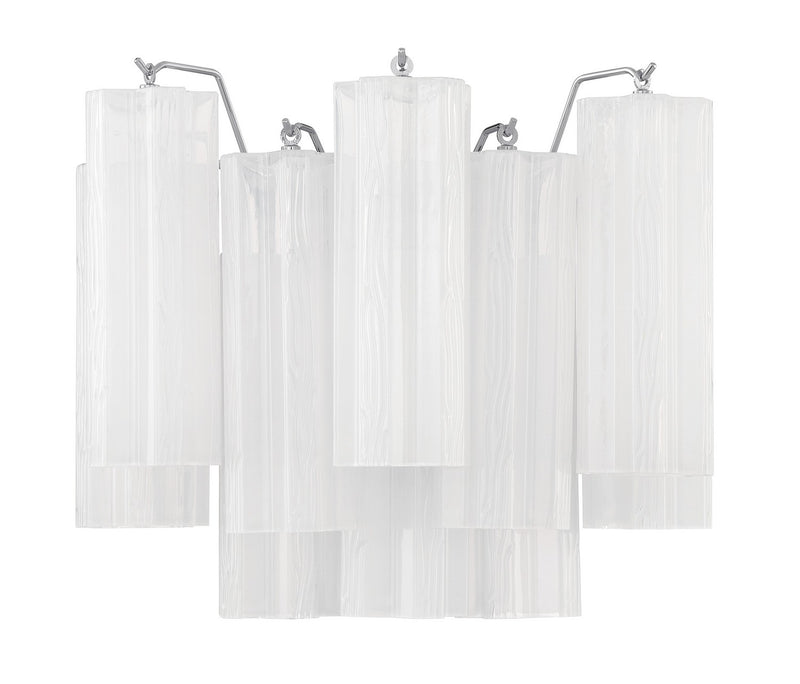 Crystorama ADD-302-CH-WH Two Light Wall Sconce, Polished Chrome