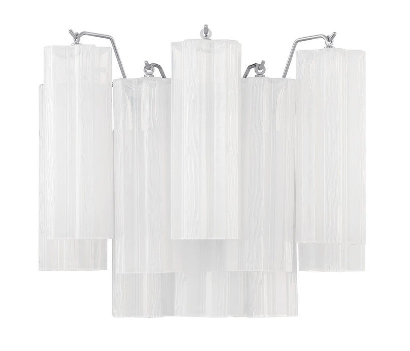 Crystorama ADD-302-CH-WH Two Light Wall Sconce, Polished Chrome