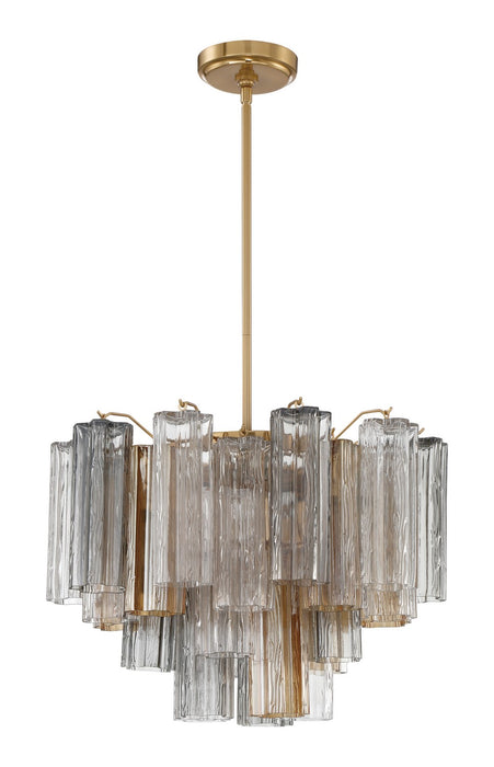 Crystorama ADD-306-AG-AU Six Light Chandelier, Aged Brass