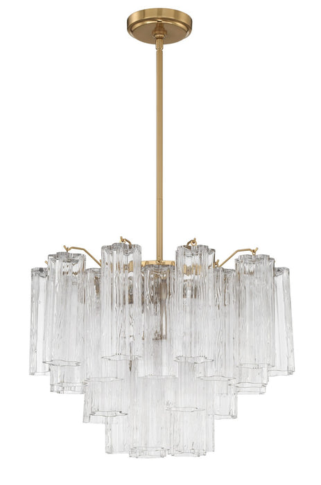Crystorama ADD-306-AG-CL Six Light Chandelier, Aged Brass