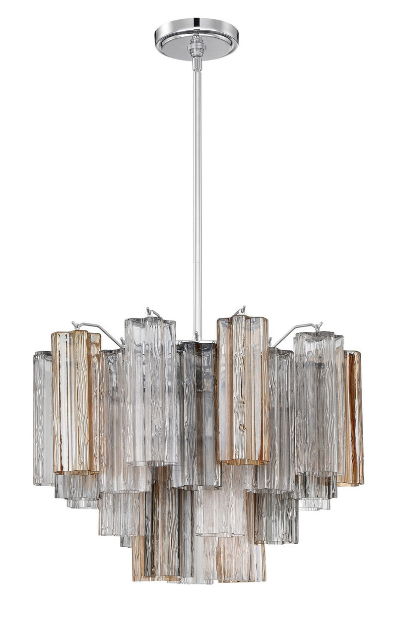 Crystorama ADD-306-CH-AU Six Light Chandelier, Polished Chrome