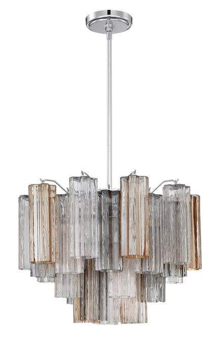 Crystorama ADD-306-CH-AU Six Light Chandelier, Polished Chrome