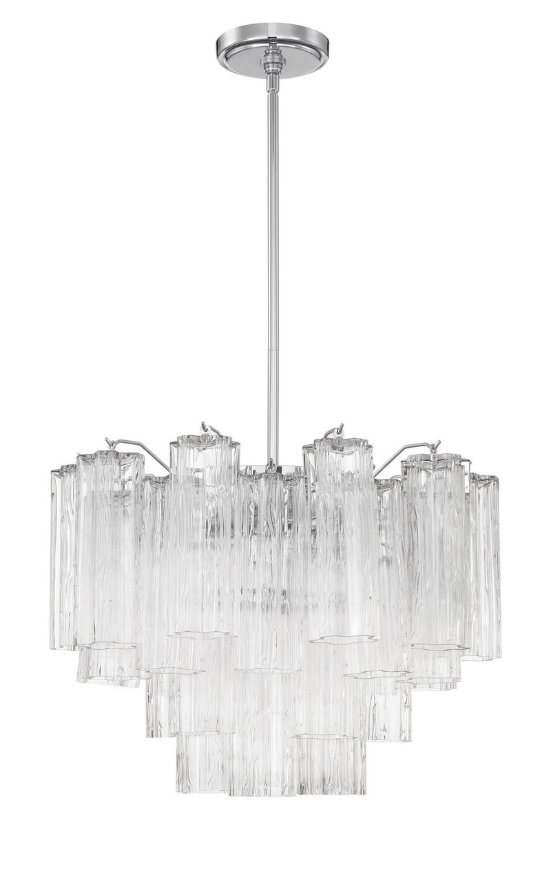 Crystorama ADD-306-CH-CL Six Light Chandelier, Polished Chrome
