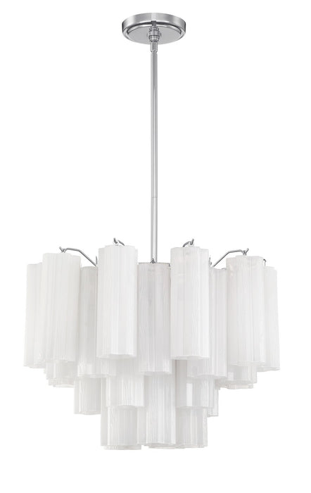 Crystorama ADD-306-CH-WH Six Light Chandelier, Polished Chrome