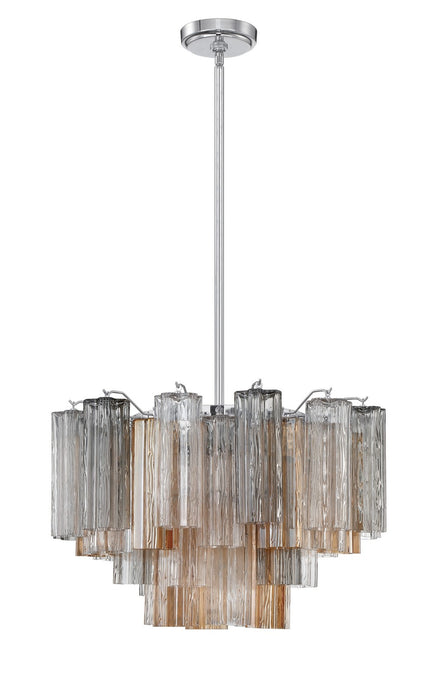 Crystorama ADD-308-CH-AU Nine Light Chandelier, Polished Chrome