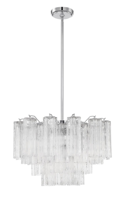 Crystorama ADD-308-CH-CL Nine Light Chandelier, Polished Chrome