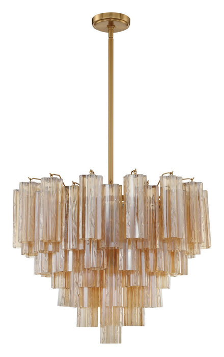 Crystorama ADD-312-AG-AM 12 Light Chandelier, Aged Brass