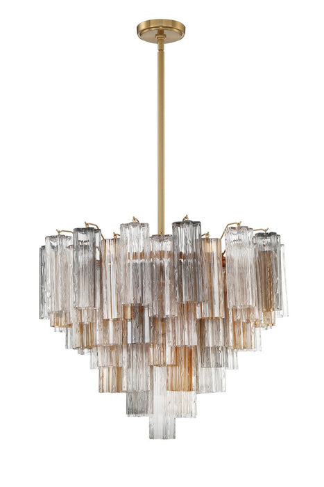 Crystorama ADD-312-AG-AU 12 Light Chandelier, Aged Brass