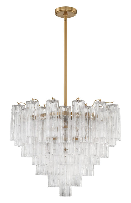 Crystorama ADD-312-AG-CL 12 Light Chandelier, Aged Brass