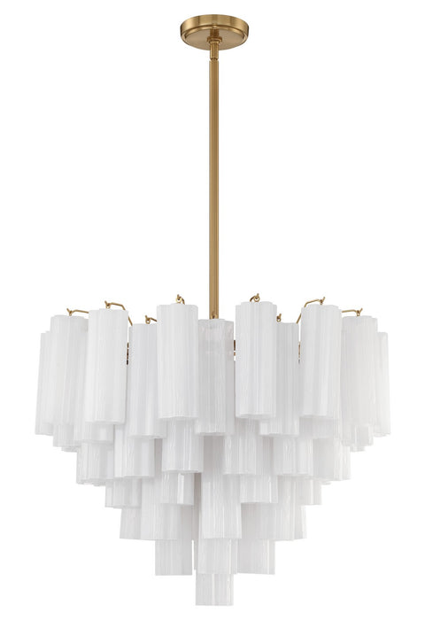 Crystorama ADD-312-AG-WH 12 Light Chandelier, Aged Brass