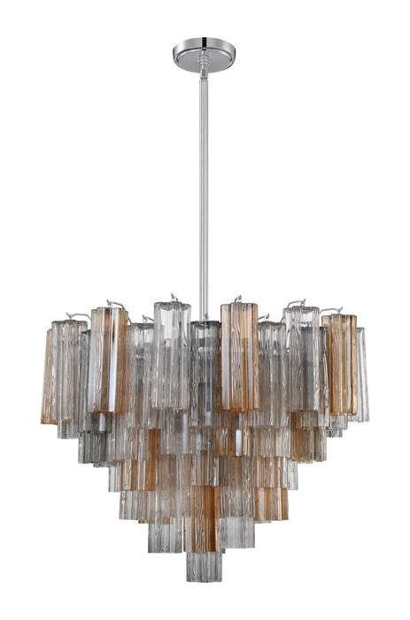 Crystorama ADD-312-CH-AU 12 Light Chandelier, Polished Chrome