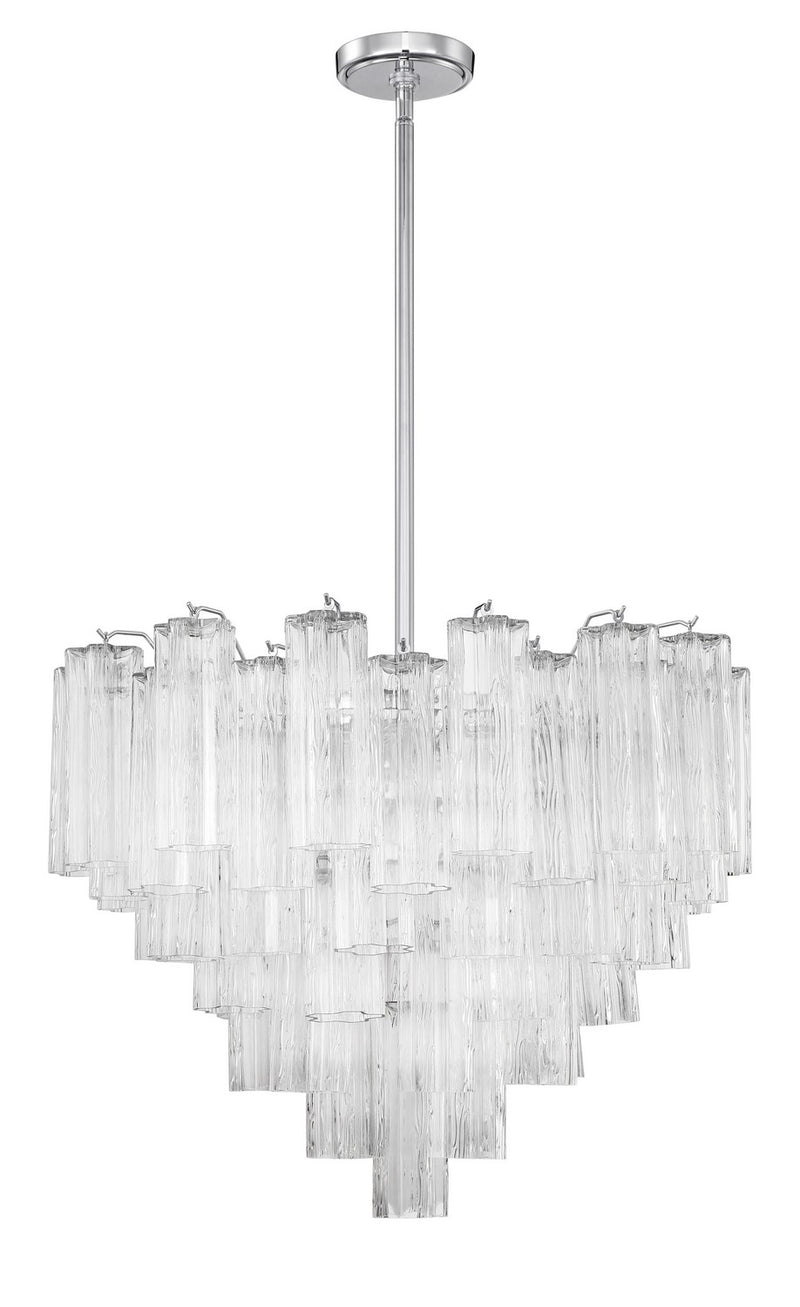 Crystorama ADD-312-CH-CL 12 Light Chandelier, Polished Chrome