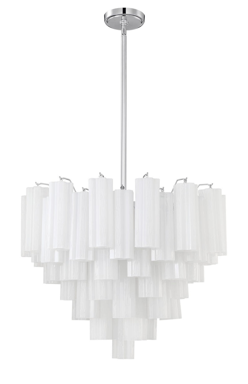 Crystorama ADD-312-CH-WH 12 Light Chandelier, Polished Chrome