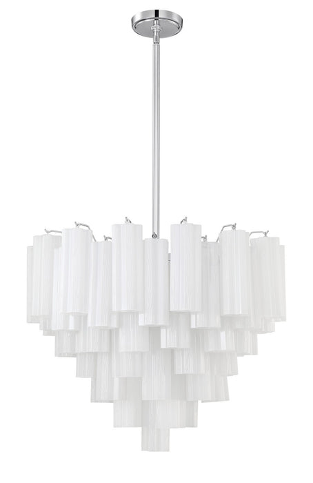 Crystorama ADD-312-CH-WH 12 Light Chandelier, Polished Chrome