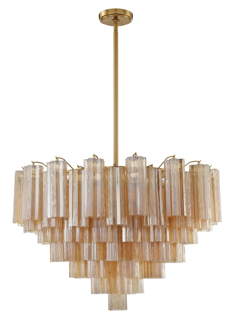 Crystorama ADD-316-AG-AM 16 Light Chandelier, Aged Brass