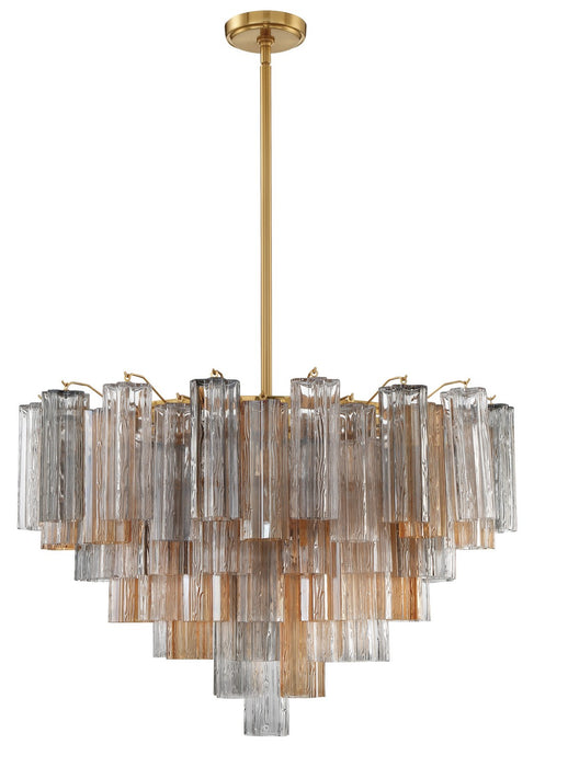 Crystorama ADD-316-AG-AU 16 Light Chandelier, Aged Brass