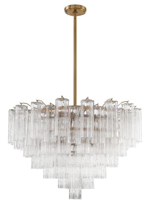 Crystorama ADD-316-AG-CL 16 Light Chandelier, Aged Brass