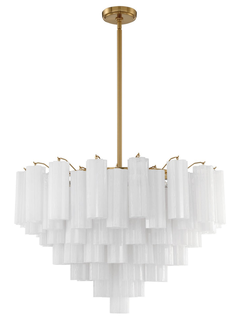 Crystorama ADD-316-AG-WH 16 Light Chandelier, Aged Brass