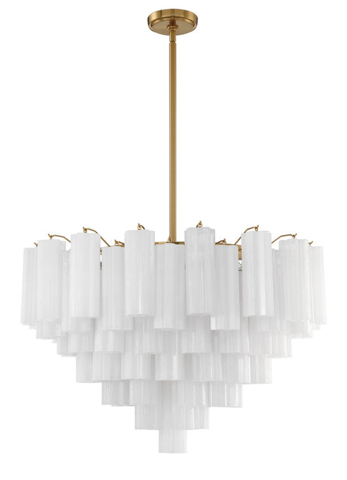 Crystorama ADD-316-AG-WH 16 Light Chandelier, Aged Brass
