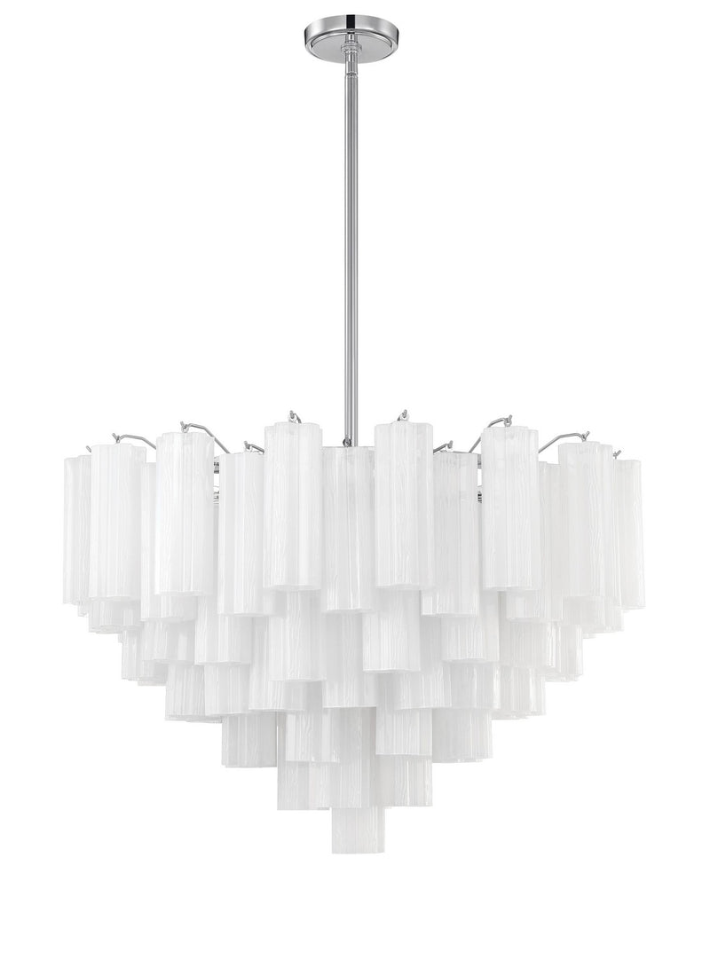 Crystorama ADD-316-CH-WH 16 Light Chandelier, Polished Chrome