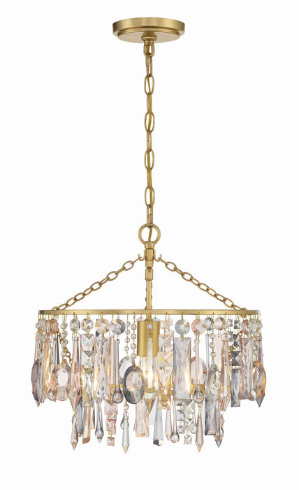 Crystorama ELS-7100-GA One Light Pendant, Antique Gold