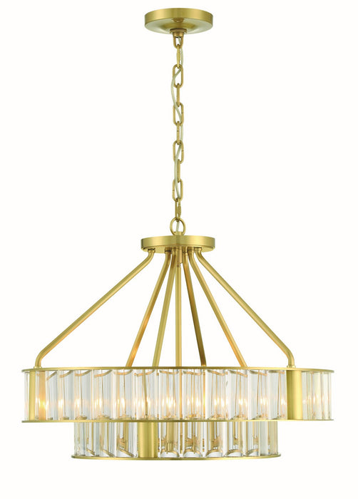 Crystorama FAR-6006-AG Six Light Chandelier, Aged Brass
