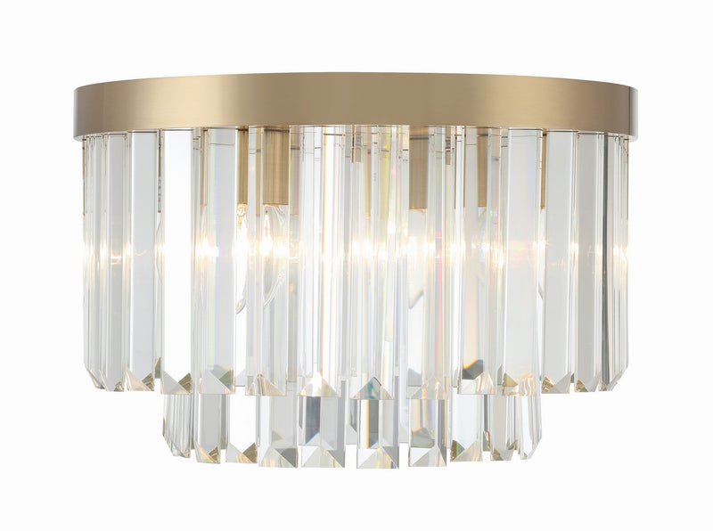 Crystorama HAY-1400-AG Four Light Flush Mount, Aged Brass