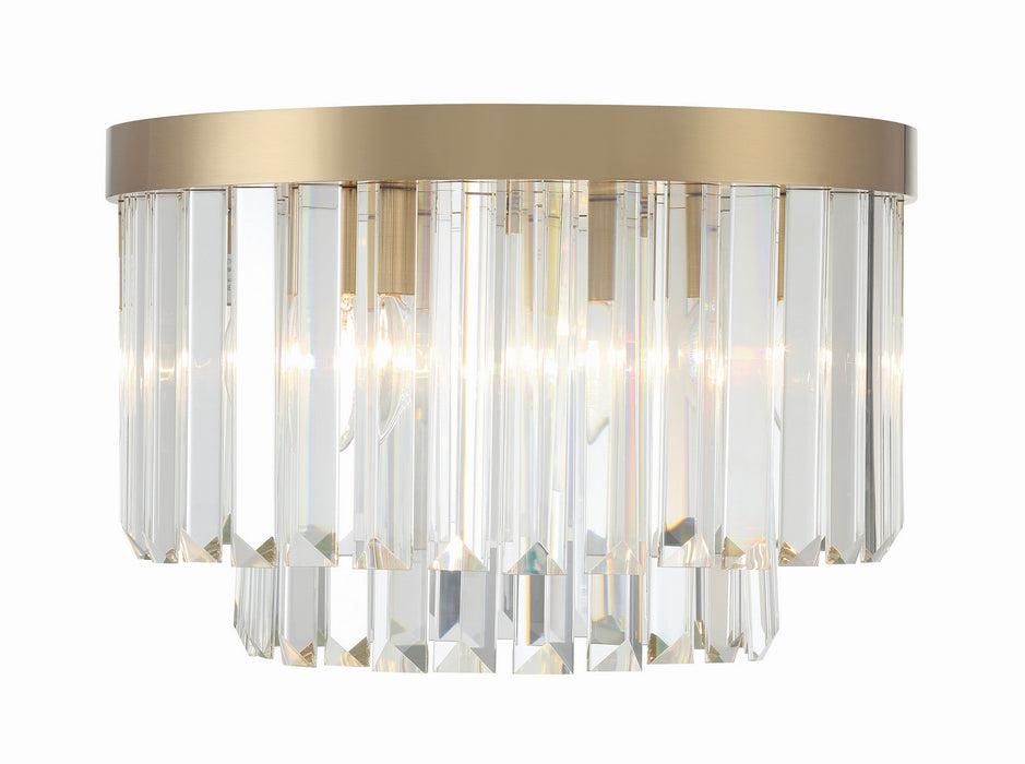 Crystorama HAY-1400-AG Four Light Flush Mount, Aged Brass