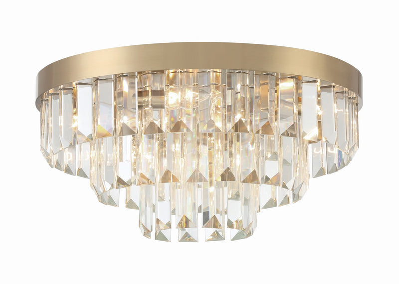 Crystorama HAY-1403-AG Eight Light Flush Mount, Aged Brass