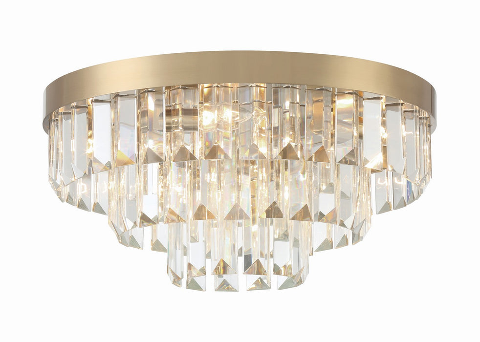 Crystorama HAY-1403-AG Eight Light Flush Mount, Aged Brass