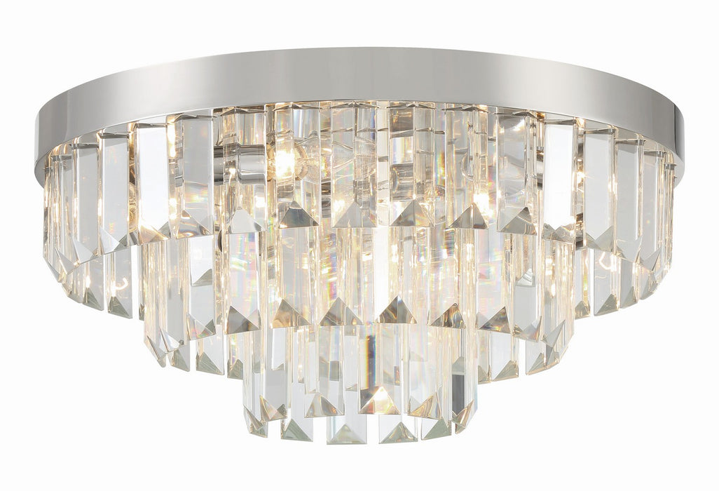 Crystorama HAY-1403-PN Eight Light Flush Mount, Polished Nickel