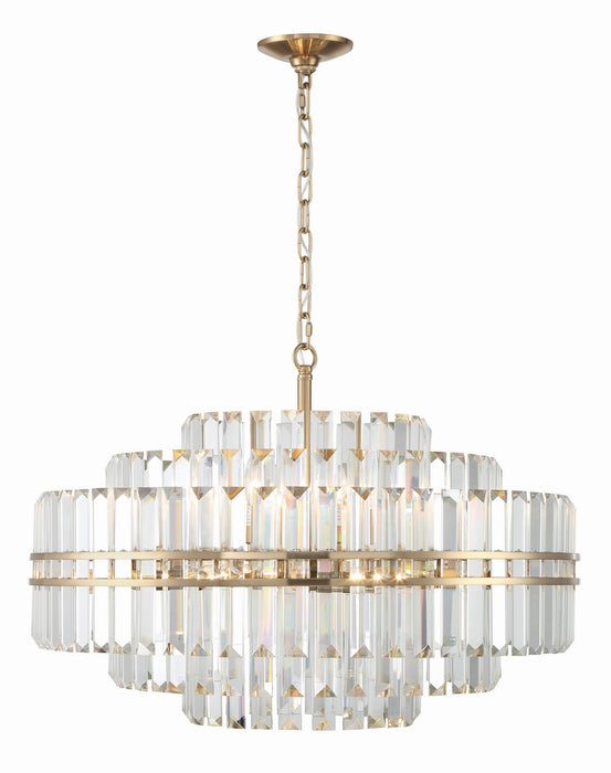Crystorama HAY-1407-AG 16 Light Chandelier, Aged Brass
