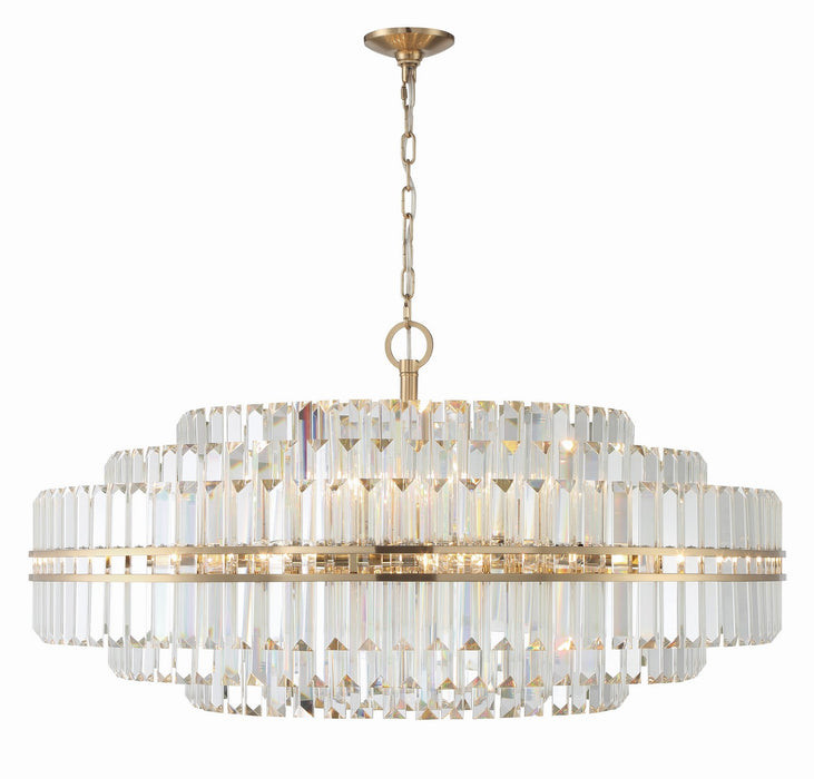 Crystorama HAY-1409-AG 32 Light Chandelier, Aged Brass