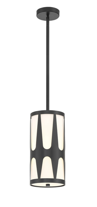 Crystorama ROY-801-BK One Light Pendant, Black