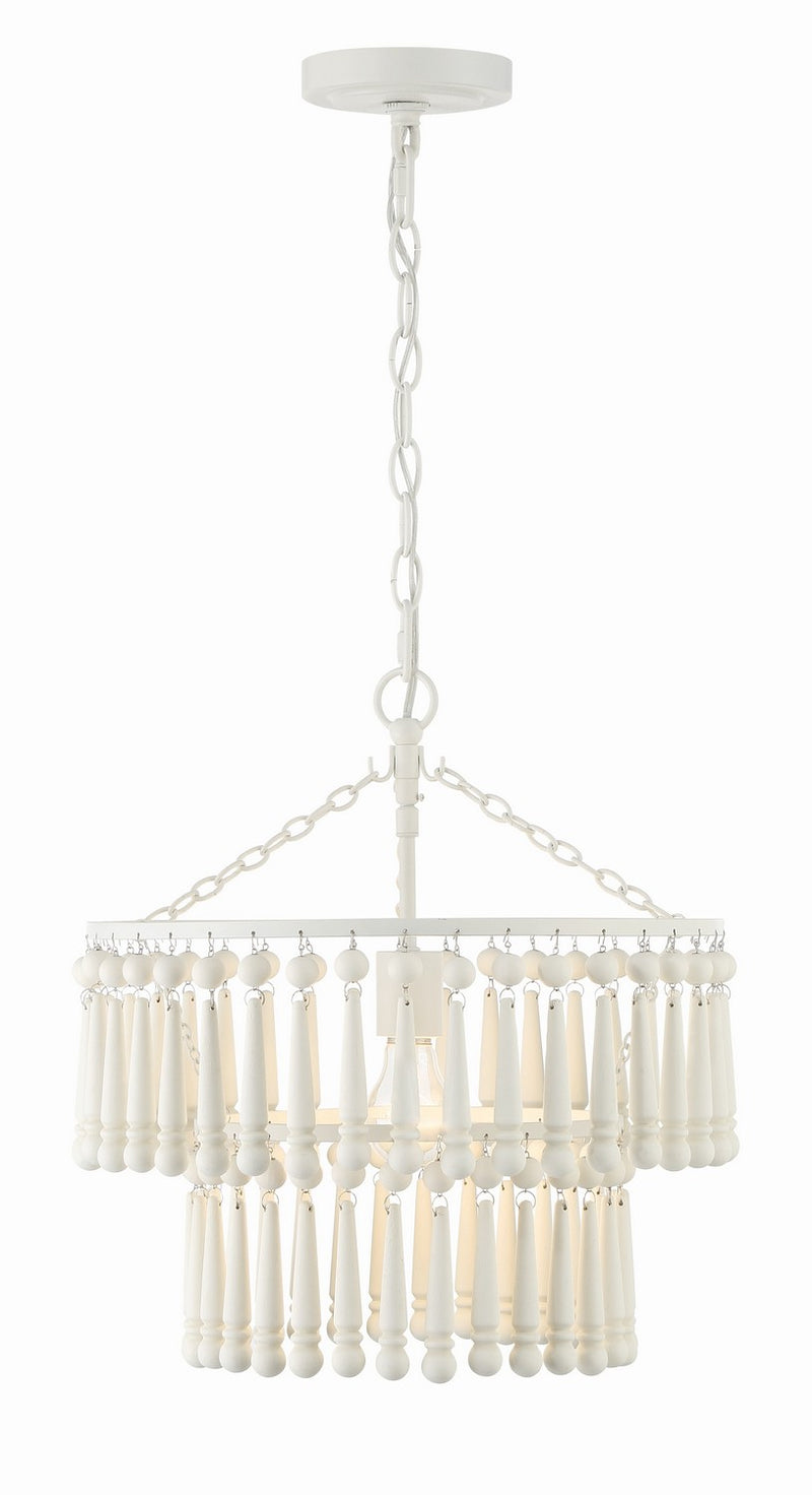 Crystorama TIA-7100-MT One Light Pendant, Matte White