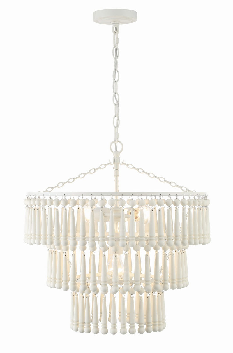 Crystorama TIA-7103-MT Three Light Pendant, Matte White