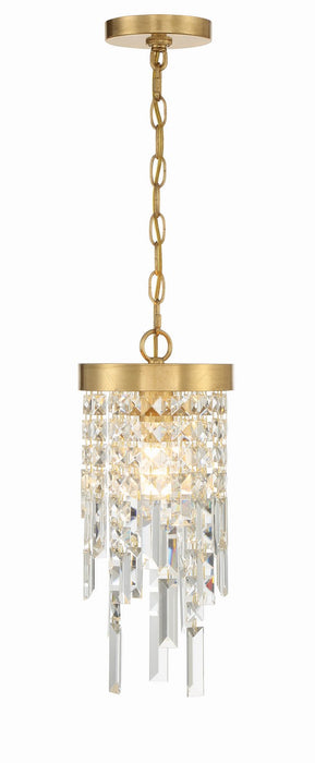 Crystorama WIN-210-GA-CL-MWP One Light Pendant, Antique Gold
