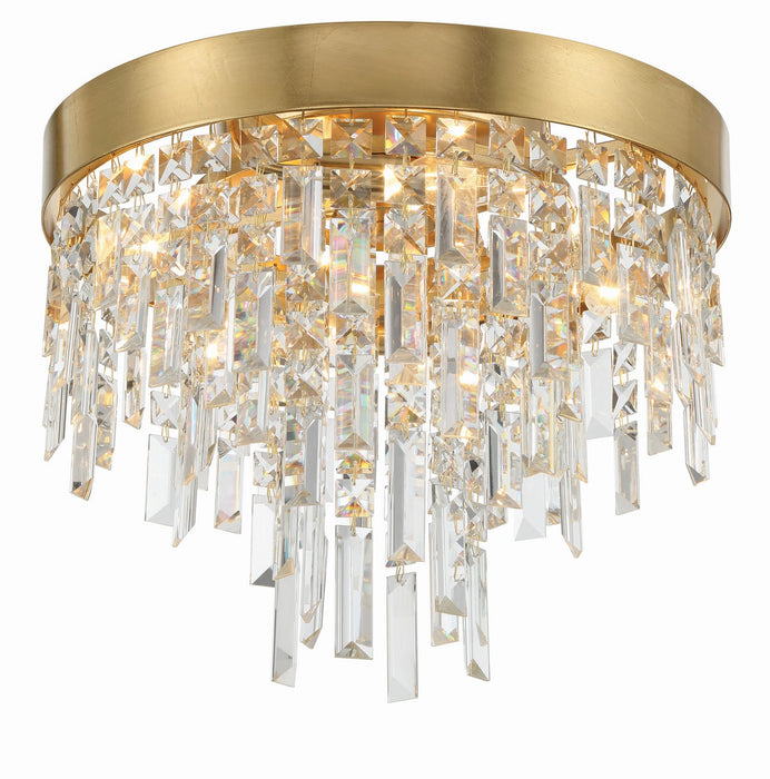 Crystorama WIN-213-GA-CL-MWP Four Light Flush Mount, Antique Gold