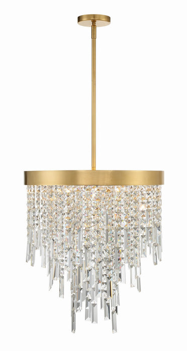 Crystorama WIN-215-GA-CL-MWP Five Light Chandelier, Antique Gold