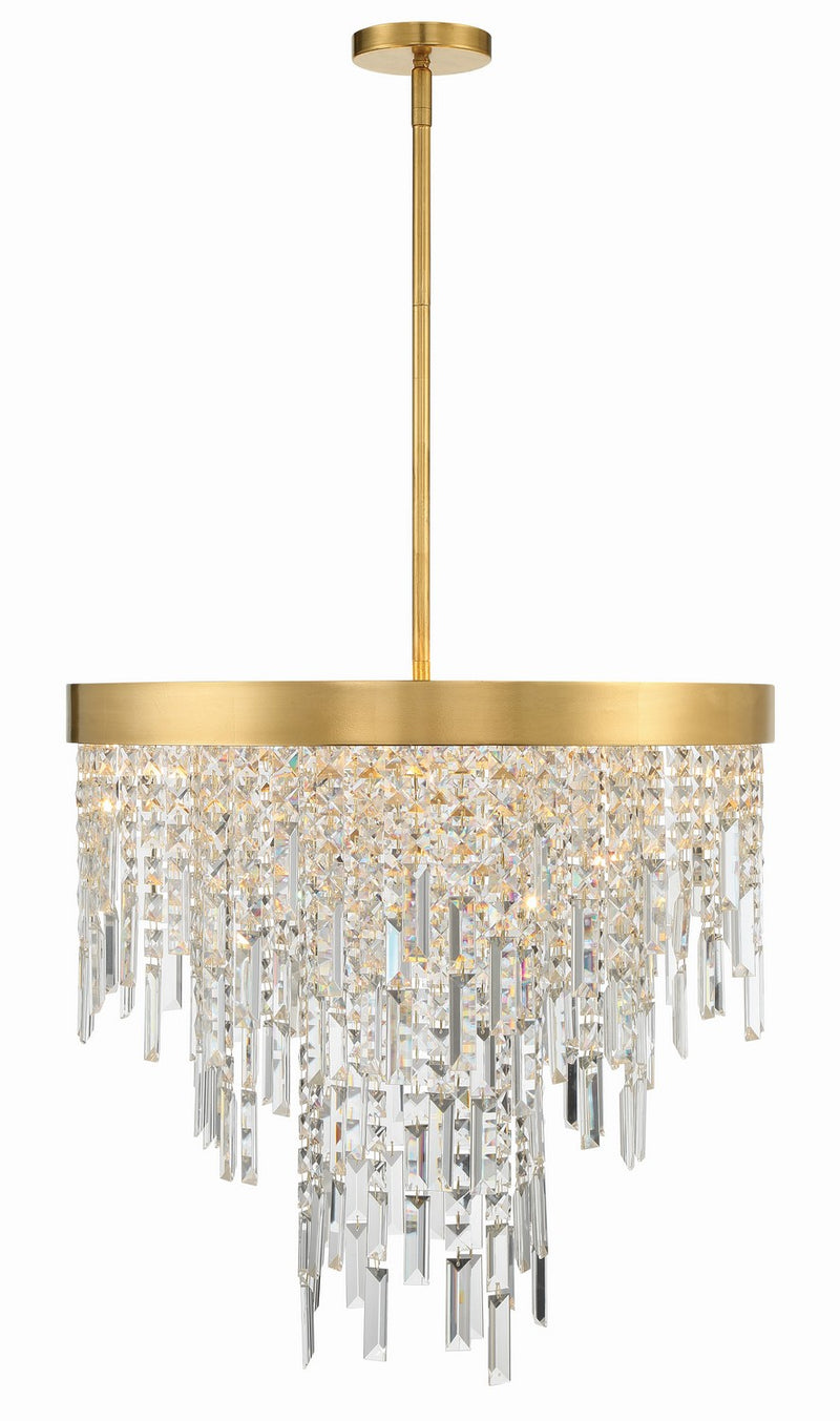 Crystorama WIN-216-GA-CL-MWP Six Light Chandelier, Antique Gold