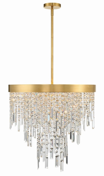 Crystorama WIN-216-GA-CL-MWP Six Light Chandelier, Antique Gold