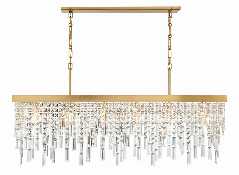 Crystorama WIN-217-GA-CL-MWP Six Light Chandelier, Antique Gold