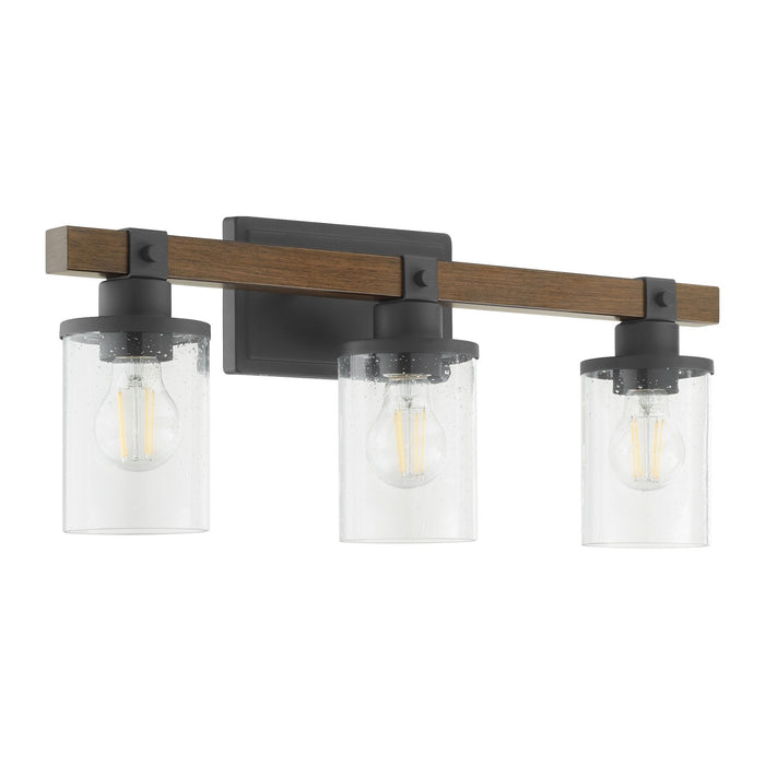 Quorum 5089-3-69 Three Light Vanity, Textured Black Walnut