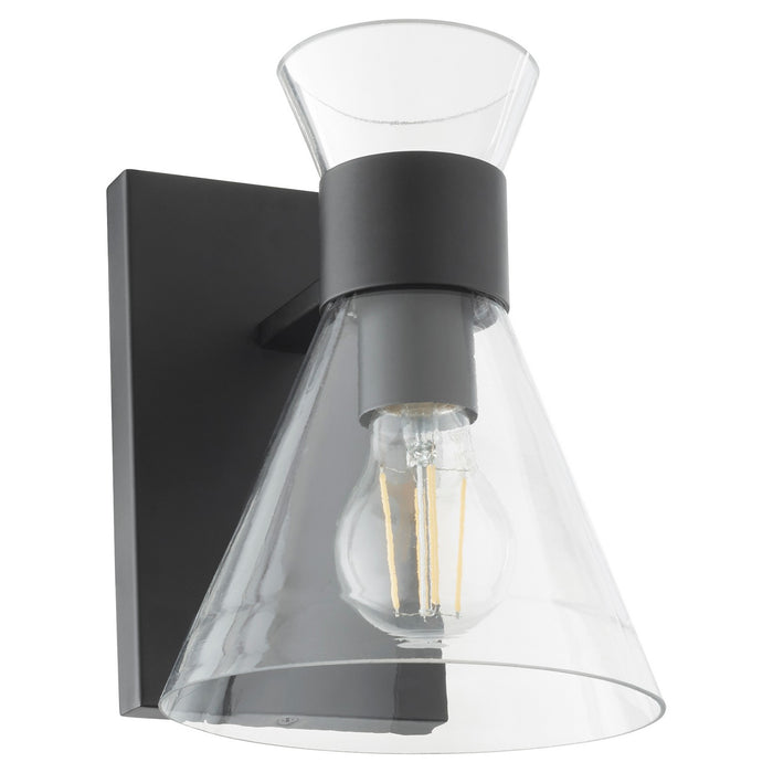 Quorum 5119-1-259 One Light Wall Mount, Matte Black w/ Clear Glass