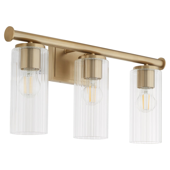 Quorum 541-3-80 Three Light Vanity, Aged Brass