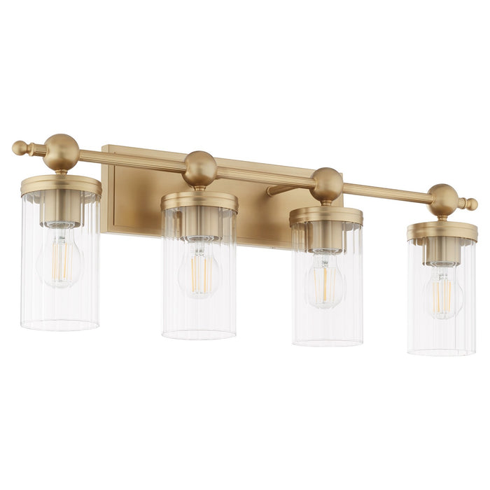 Quorum 560-4-80 Four Light Vanity, Aged Brass