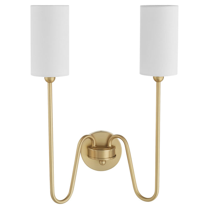 Quorum 597-2-80 Two Light Wall Mount, Aged Brass