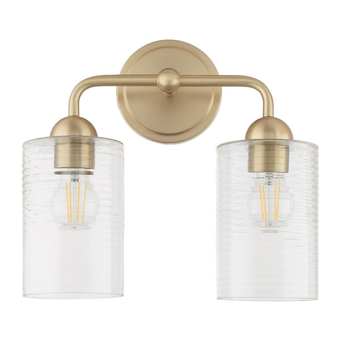 Quorum 598-2-80 Two Light Vanity, Aged Brass