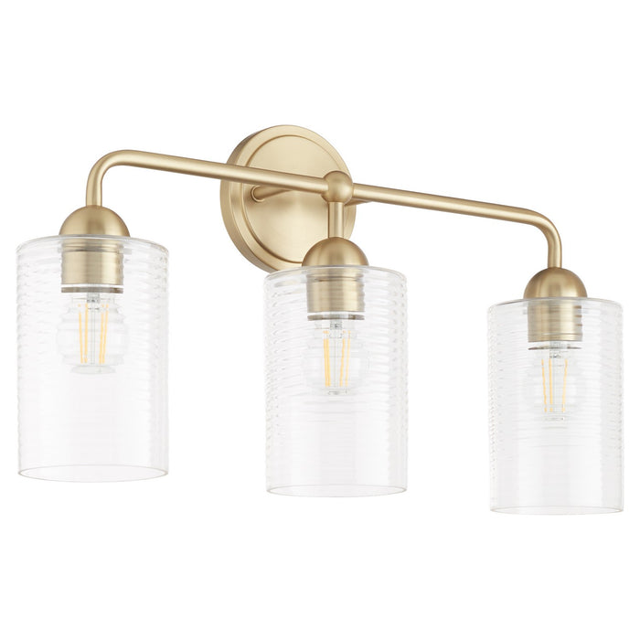 Quorum 598-3-80 Three Light Vanity, Aged Brass